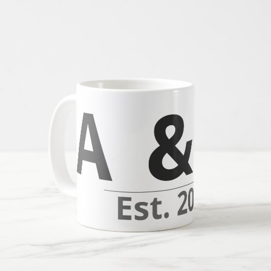 Personalized Initials Mug – Custom Letters & Year  Kaffeetasse (Vorderseite Links)