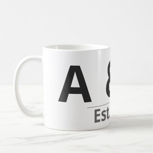 Personalized Initials Mug – Custom Letters & Year  Kaffeetasse (Links)