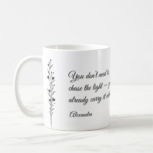 Personalized Inspirational Quote Mug Kaffeetasse (Links)