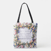 Personalized Inspirational Tote with wildflowers Tasche (Rückseite)