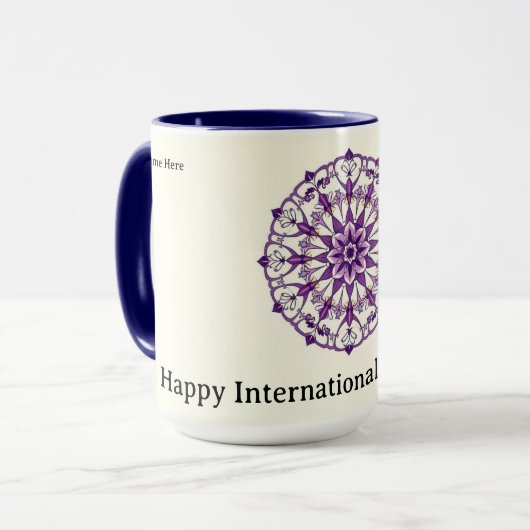 Personalized International Women's Day Floral Tasse (Vorderseite Links)