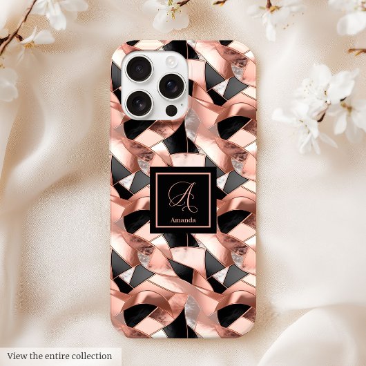 Personalized iPhone 13 Case Rose Gold Elegance