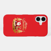 Personalized iPhone Christmas Santa Reindeer Case 16 Hülle (Rückseite (Horizontal))