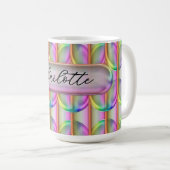Personalized Iridescent Glass Custom Name Modern Kaffeetasse (VorderseiteRechts)