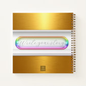 Personalized Iridescent Glass Custom Name Modern Notizblock (Rückseite)