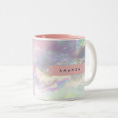 Personalized Iridescent Pastel Cloud Sky Zweifarbige Tasse (VorderseiteRechts)