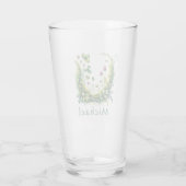 Personalized Irish Botanical Shamrock Pint Glass Glas (Rückseite)