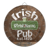 Personalized Irish Pub Old Keg Effect Sign Dartscheibe (vorne)