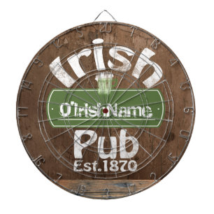 Personalized Irish Pub Old Keg Effect Sign Dartscheibe