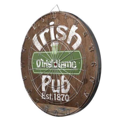 Personalized Irish Pub Old Keg Effect Sign Dartscheibe (Vorderseite rechts)