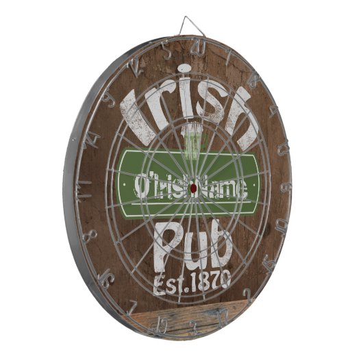 Personalized Irish Pub Old Keg Effect Sign Dartscheibe (Vorderseite Links)