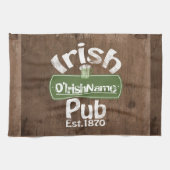 Personalized Irish Pub Old Keg Effect Sign Geschirrtuch (Horizontal)
