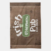 Personalized Irish Pub Old Keg Effect Sign Geschirrtuch (Vertikal)