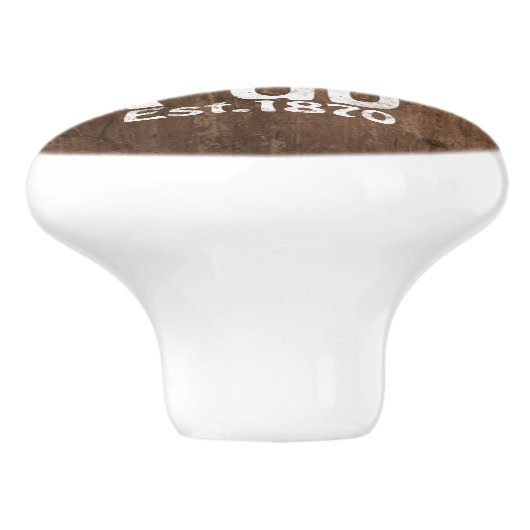 Personalized Irish Pub Old Keg Effect Sign Keramikknauf (Seitenansicht)