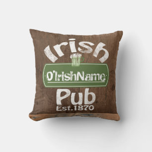 Personalized Irish Pub Old Keg Effect Sign Kissen