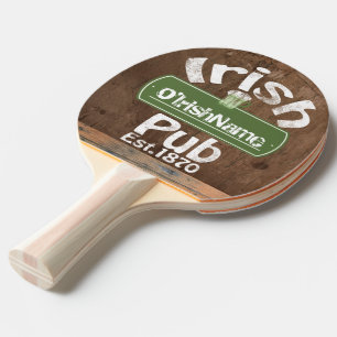 Personalized Irish Pub Old Keg Effect Sign Tischtennis Schläger