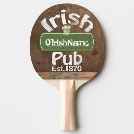 Personalized Irish Pub Old Keg Effect Sign Tischtennis Schläger