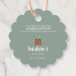 Personalized Islamic Aqiqah Baby Boy Round Gift Geschenkanhänger