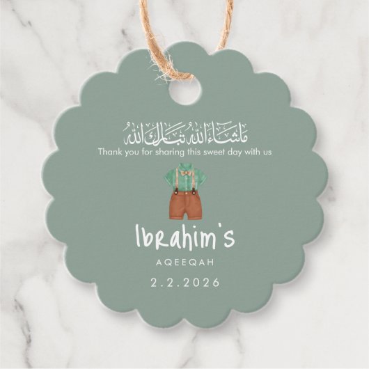 Personalized Islamic Aqiqah Baby Boy Round Gift Geschenkanhänger (Vorderseite)