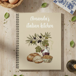 Personalized Italian Kitchen Rustic Bread Recipe Notizblock