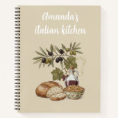 Personalized Italian Kitchen Rustic Bread Recipe Notizblock (Vorderseite)