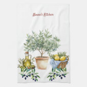 Personalized Italian Watercolor Cooking Geschirrtuch (Vertikal)