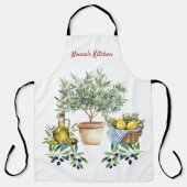Personalized Italian Watercolor Cooking Schürze (Vorderseite)