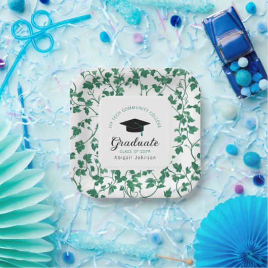 Personalized Ivy Botanical Graduation Pappteller (Party)