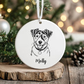 Personalized Jack Russel Terrier Dog Christmas Keramik Ornament