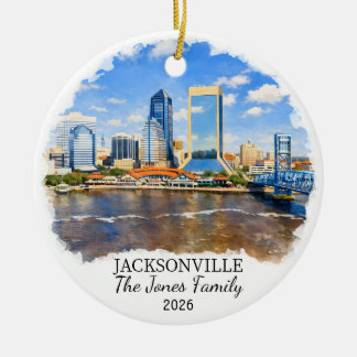 Personalized Jacksonville Ornament, Custom Florida Keramik Ornament
