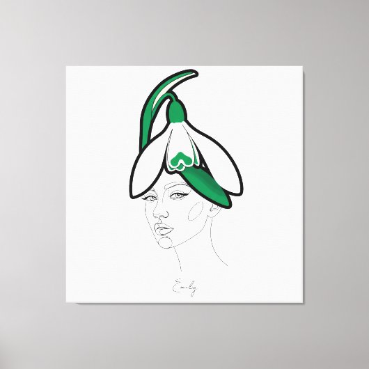 Personalized January Birth Flower Portrait Leinwanddruck (Vorderseite)