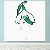 Personalized January Birth Flower Portrait Leinwanddruck (Insitu (Holzboden))