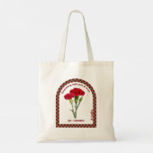 Personalized January Birth Month Flower Tote Bag Tragetasche (Rückseite)