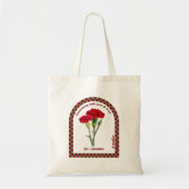Personalized January Birth Month Flower Tote Bag Tragetasche (Vorne)