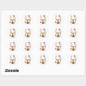 Personalized Japanese Lucky Cat Custom Text Runder Aufkleber (Blatt)