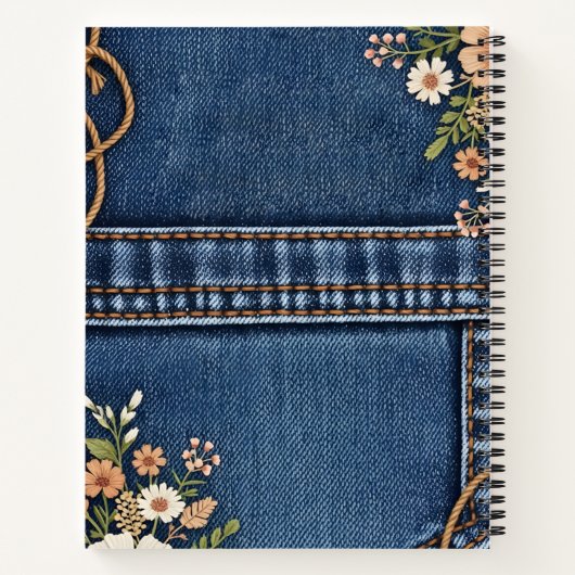 Personalized jeans and florals notizblock (Rückseite)