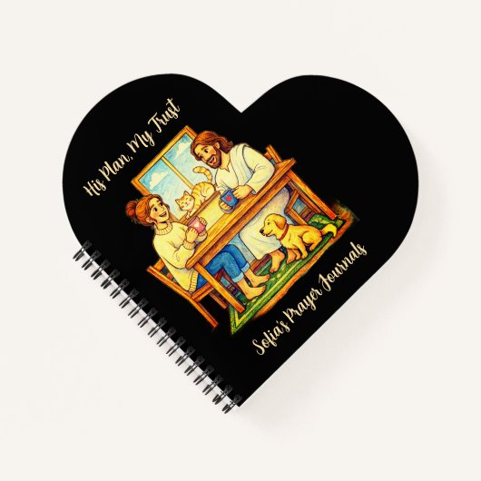 Personalized Jesus & Coffee Heart Journal Notizblock (Vorderseite)