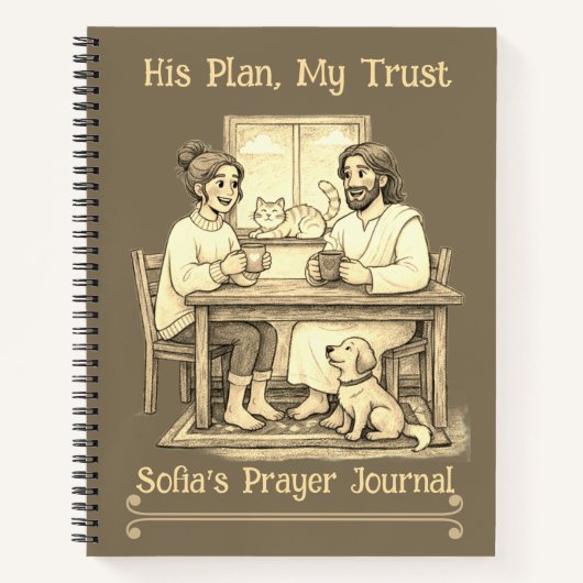 Personalized Jesus Sepia Luxury Journal Notizblock (Vorderseite)