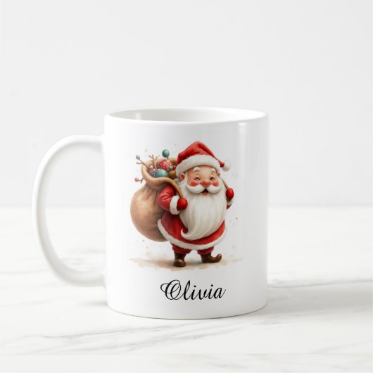 Personalized Jolly Santa Claus Coffee Mug Kaffeetasse (Links)