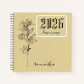 Personalized Journal With Name,Engrave birthflower Notizblock (Vorderseite)