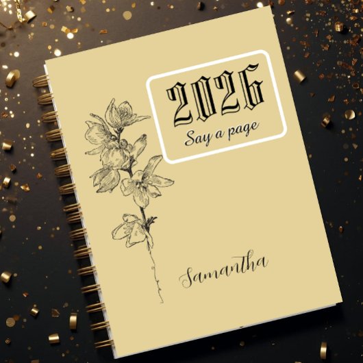 Personalized Journal With Name,Engrave birthflower Notizblock