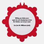 Personalized JOY IN JESUS Christian Christmas RED Ornament Karte (Rückseite)