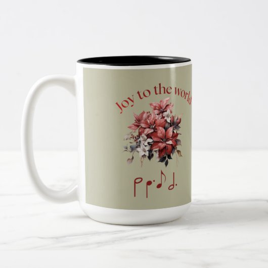 Personalized "Joy To The World" Hymn Zweifarbige Tasse (Links)