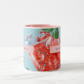 Personalized Juicy Watermelon Mint Sparkle Zweifarbige Tasse (Mittel)