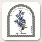 Personalized July Birth Month Flower Coaster Getränkeuntersetzer (Vorderseite)