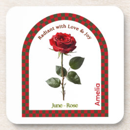 Personalized June Birth Month Flower Coaster Getränkeuntersetzer
