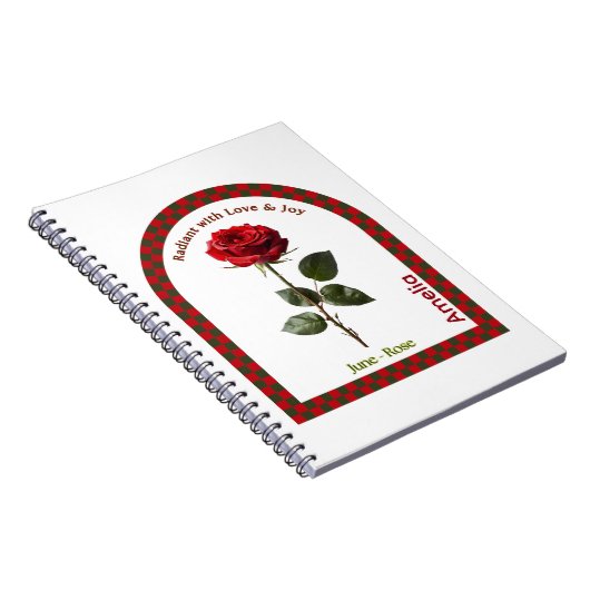 Personalized June Birth Month Flower Notebook Notizblock (Rechte Seite)