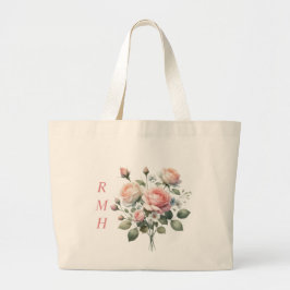 Personalized June Rose Tote Bag Jumbo Stoffbeutel