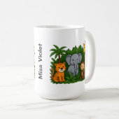 Personalized Jungle Animal Mug – Fun Teacher Gift  Kaffeetasse (VorderseiteRechts)