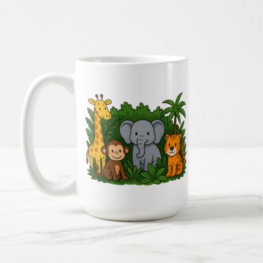 Personalized Jungle Animal Mug – Fun Teacher Gift  Kaffeetasse (Links)